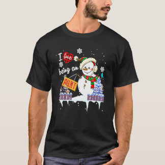 T-shirt J'adore être une tante bonhomme de neige Noël Xmas