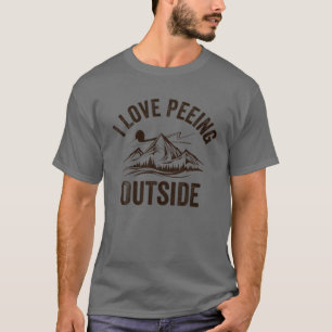 T-shirt J'adore faire pipi à l'extérieur du Randonnée d