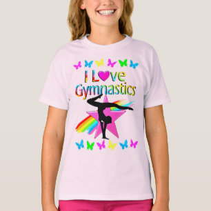 T-SHIRT J'ADORE GYMNASTICS RAINBOW GYMNAST DESIGN FILLE