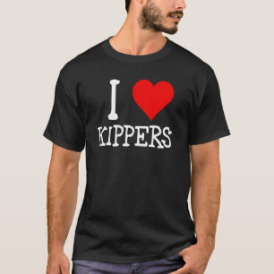 T-shirt J'adore (j'aime) les kippers amateur de hareng fum
