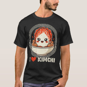 T-shirt J'adore Kimchi Mignon Kawaii Coréen Fermenté