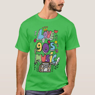 T-shirt J'adore la musique des années 90 drôle