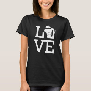 T-shirt J'adore la pêche sur glace dans le Wisconsin
