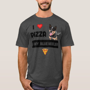 T-shirt J'adore la pizza et mon chien Blue Heeler Pepperon