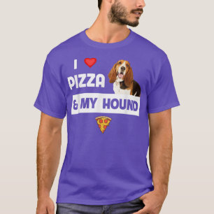 T-shirt J'adore la pizza et mon chien de chasse Basset Hou