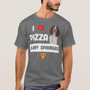 T-shirt J'adore la pizza et mon chien Springer Spaniel Pep