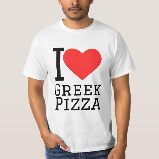 T-shirt J'adore la pizza grecque (Devant)