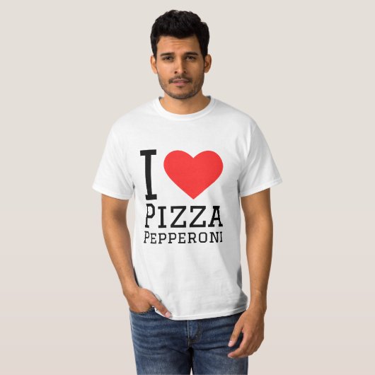 T-shirt J'adore la pizza pepperoni (Devant entier)