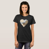 T-shirt J'adore la plage et le Sunset Heart (Devant entier)