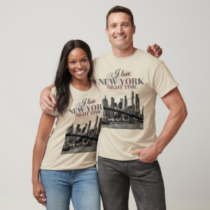 T-shirt J'adore la skyline nocturne de New York 