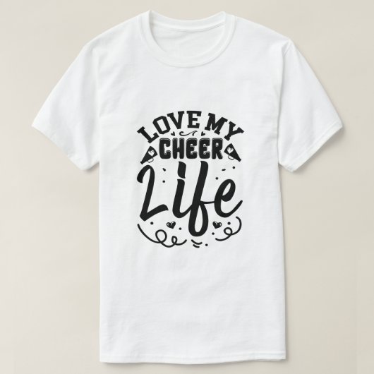 T-shirt J'adore la vie de pom-pom girl (Design devant)