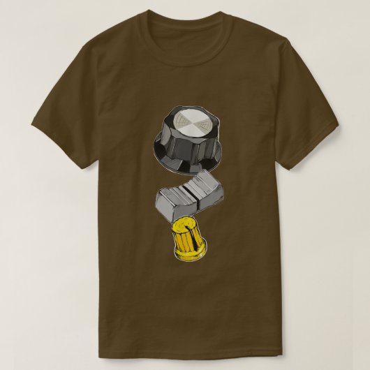 T-shirt J'adore le bouton, le DJ Mixer + Hardware Music Eq (Design devant)