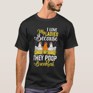 T-shirt J'adore le Caca de Mes Dames au Petit Déjeuner Pou