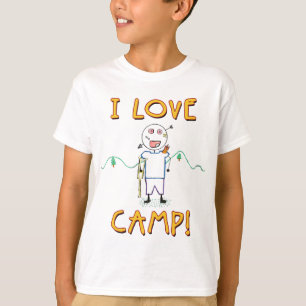 T-shirt J'adore le camp - Dessin drôle de colonie de vacan