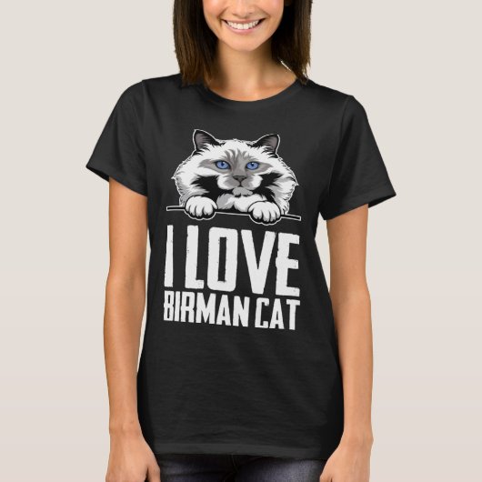 T-shirt J'adore le chat birman (Devant)