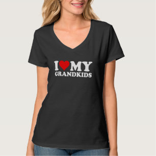 T-SHIRT J'ADORE LE COEUR DE MES PETITS-ENFANTS GRAND-DAUG