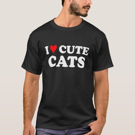 T-shirt J'adore le design de chats mignons (Devant)