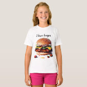 T-shirt J'adore le hamburger (Devant entier)