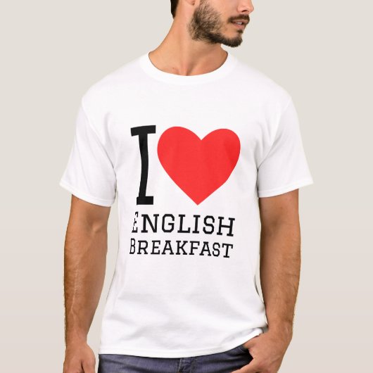 T-shirt J'adore le petit déjeuner anglais (Devant)