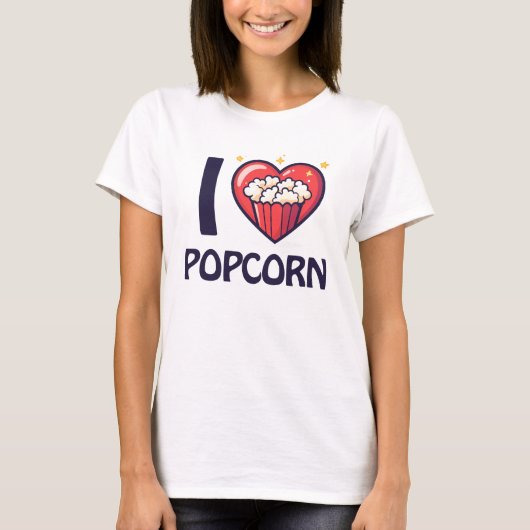 T-shirt J'adore le pop-corn (Devant)