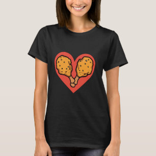 T-shirt J'adore le poulet frit drôle cœur poulets frits Fa