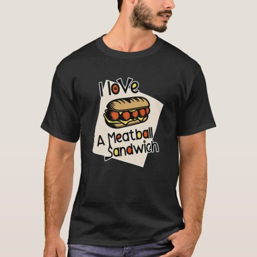 T-shirt J'adore le sandwich à la viande (Devant)