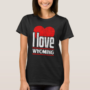 T-shirt J'adore le Wyoming, meilleur état d'origine, j'aim