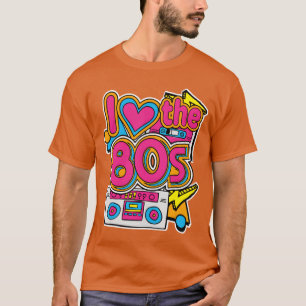 T-shirt J'adore les années 80 Costume Rétro Soirée Hallowe