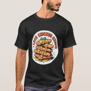 T-shirt J'adore les bandes de poulet, les frites, les envi