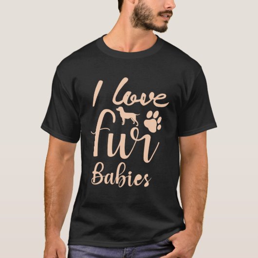 T-shirt J'adore les bébés à fourrure (Devant)