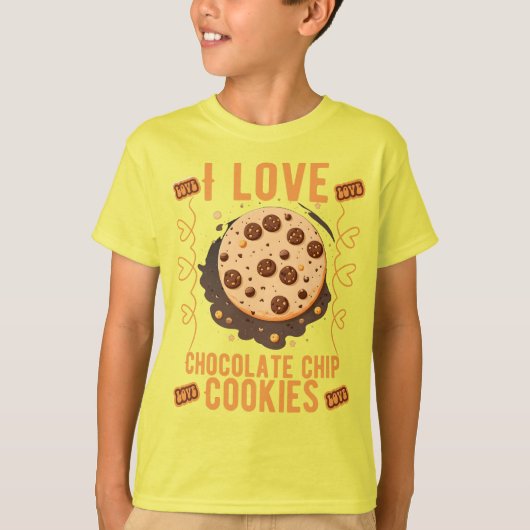 T-shirt J'adore les biscuits à puce au chocolat (Devant)