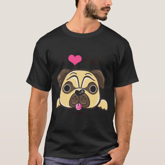 T-shirt J'adore les carlins ! (Devant)