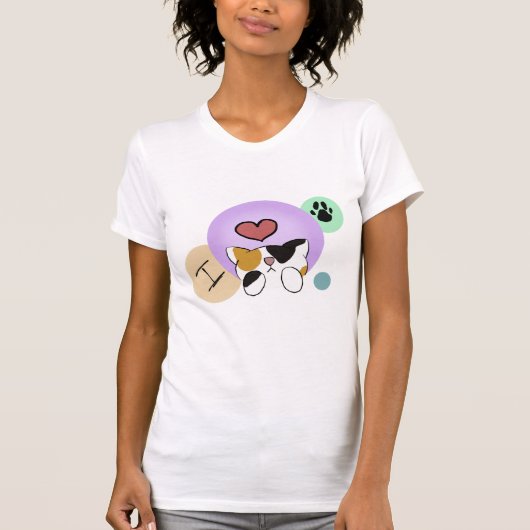 T-shirt J'adore les chats calcio (Devant)