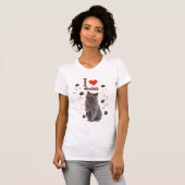 T-shirt J'adore les chats – Conception de chat mignon et d (Devant entier)