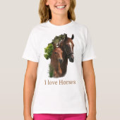 T-shirt J'adore les chevaux (Devant)