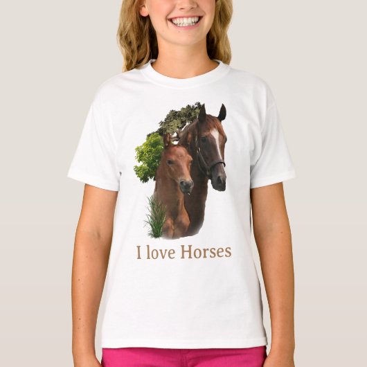 T-shirt J'adore les chevaux (Devant)