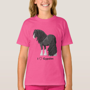 T-shirt J'adore les chevaux de la banderole noire tzigane