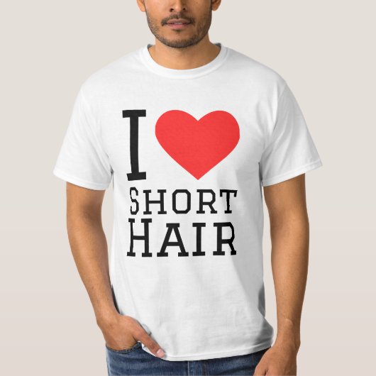 T-shirt J'adore les cheveux courts (Devant)
