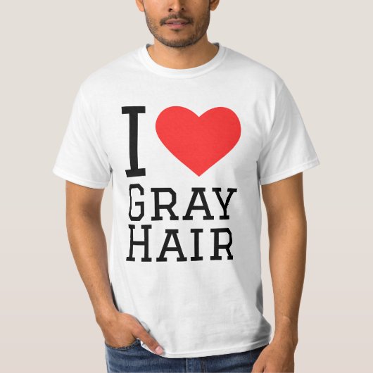 T-shirt J'adore les cheveux gris (Devant)