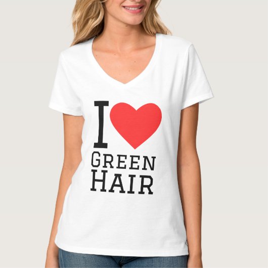 T-shirt J'adore les cheveux verts (Devant)