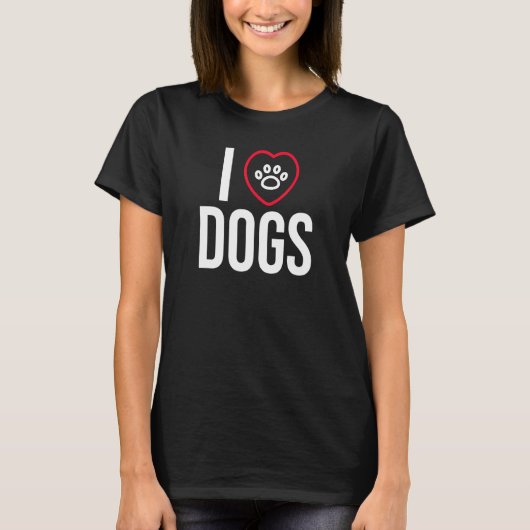 T-shirt J'adore les chiens Paw (Devant)