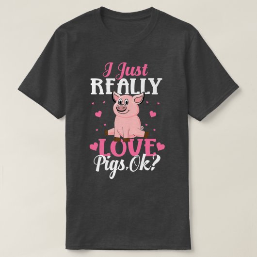 T-shirt J'adore les cochons Ok Amoureux des cochons Enfant (Design devant)