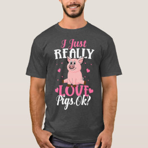 T-shirt J'adore les cochons Ok Amoureux des cochons Enfant