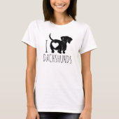 T-Shirt J'adore les Dachshunds (Devant)