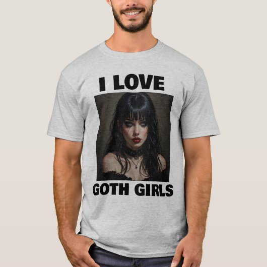 T-SHIRT J'ADORE LES FILLES GOTH (Devant)
