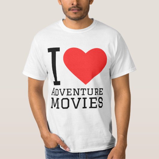 T-shirt J'adore les films d'aventure (Devant)