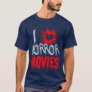 T-shirt J'adore les films d'horreur, fille amatrice de fil