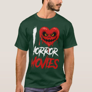 T-shirt J'adore les films d'horreur Splatter Heart Amateur