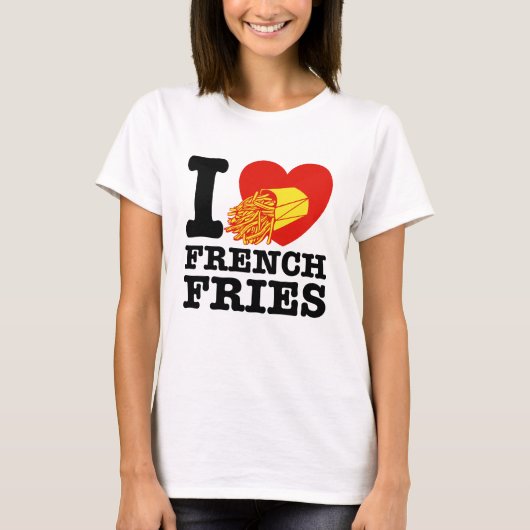 T-shirt J'adore les frites françaises (Devant)