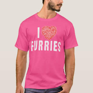 T-shirt J'adore les Furries Fursona Queue Oreilles Cosplay